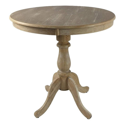 Fairview 36 in Round Pedestal Bar Table - Natural Driftwood
