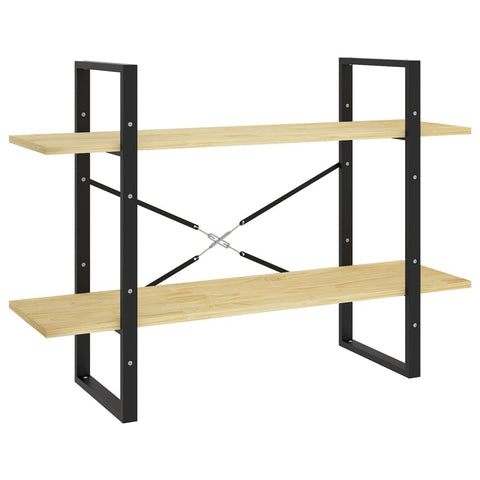 vidaXL 2-Tier Book Home Living Room Office Furniture Modern Bookcase Organizers Storage Rack Book Shelf Stand Shelving Solid Pine Wood
