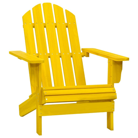 vidaXL Patio Adirondack Chair - Solid Fir Wood, Ergonomically Designed, Weather, Easy Assembly, Yellow