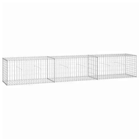 vidaXL Gabion Basket – Welded Steel Mesh Cage for Garden, Outdoor Landscape, Retaining Wall, Fencing, Rock or Stone Barrier, Plant Protector, Root Guard, Gopher & Squirrel Proof, 118"x19.7"x19.7"