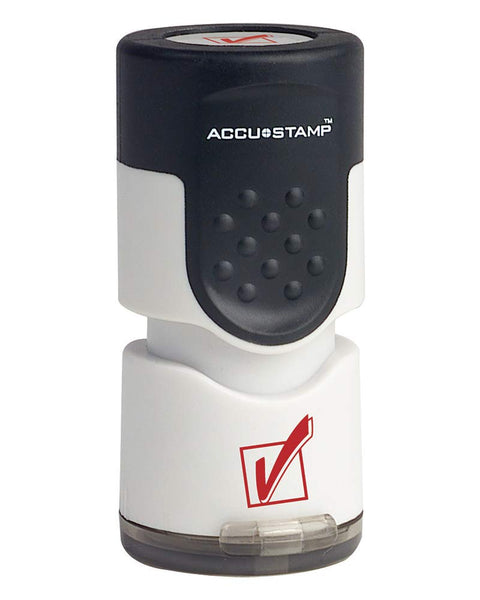 Consolidated Stamp MFG.,CO ACCU-Stamp Round Message Stamp, Check Mark Symbol, 5/8" Impression, Red (035658)