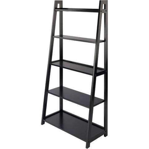 Oakestry Adam Shelving Black Modern Wooden Storage Shelf Compact Bookcase Organizer Stylish Display Unit Space Saving Furniture for Living Room Bedroom Office Home Decor