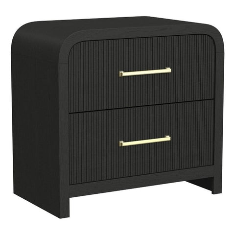 Picket House Woodridge 2-Drawer Nightstand with USB in Black with Grain