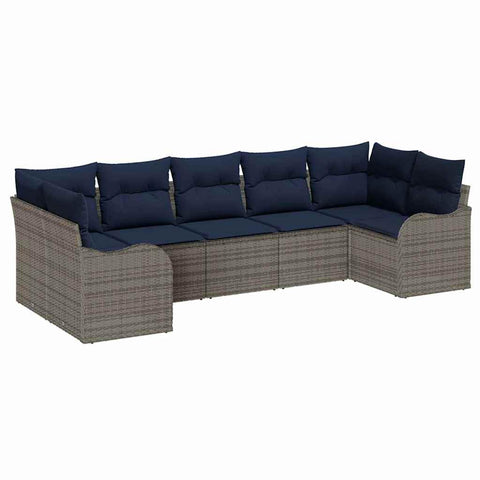vidaXL Garden Sofa Set Grey Poly Rattan, Outdoor Sofa Set, Modern Modular Style, UV-Resistant, Lightweight for Your Garden or Patio Lounge