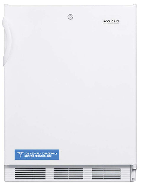 Summit Appliance FF7LWADA Accucold Commercial All-Refrigerator, ADA Compliant, 24" Wide, Factory-installed Lock, Automatic Defrost, Hidden Evaporator, Adjustable Shelves, 5.5 cu.ft Capacity