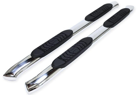 TrailFX A7064S Truck Running Boards Fits Chevy Silverado 1500 Extended Cab 2007-2018 Oval 5 Inch Nerf Bar Polished T304 Stainless Steel Side Step Running Boards No-Drill Install