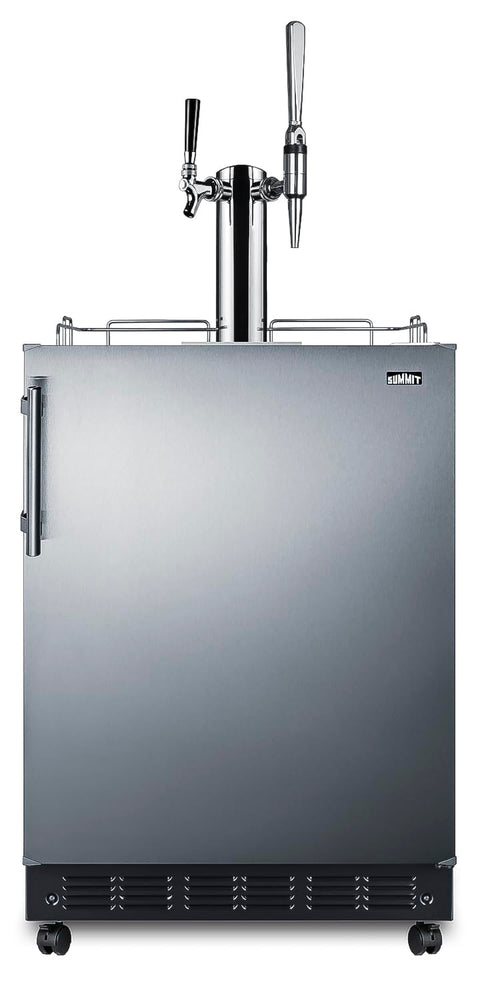 Summit 24" Nitro Cold Brew/Cold Brew Kegerator, Combination Dual Tap Kit, Stainless Steel- SBC7BRSCM2