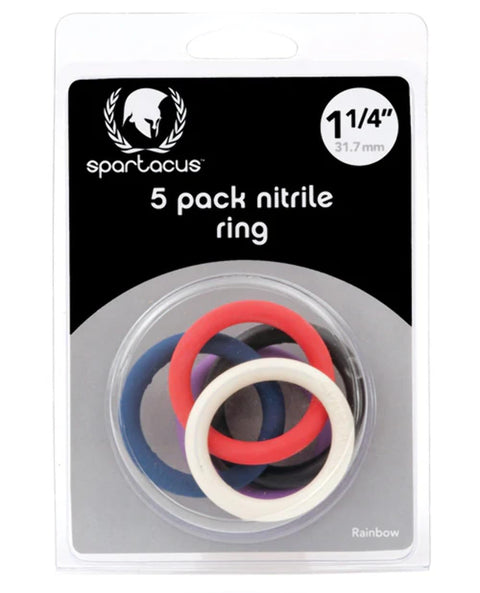Brand New Nitrile C-Ring 1.25in. (5) (Rainbow) "Item Type: Cockrings" (Sold Per Each)