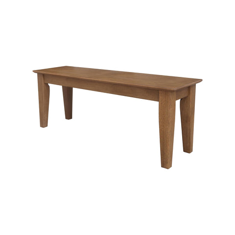 International Concepts Solid Wood Shaker Style Accent Bench in Hickory