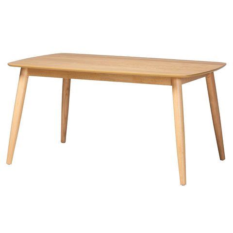 Baxton Studio Flora Wooden Dining Table, 35.4-inch D x 59.1-inch W, Natural Oak