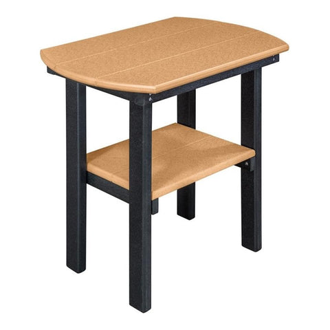 OS Home and Office Furniture 16" Oval Resin End Table in Cedar and Black
