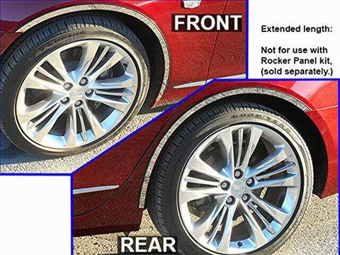 QAA is Compatible with 2016-2020 Cadillac CT6 6 Piece Stainless Wheel Well Accent Trim, 0.875" Width, Cut Full Length, Rear Trim Pieces are Segmented into Two WQ56231