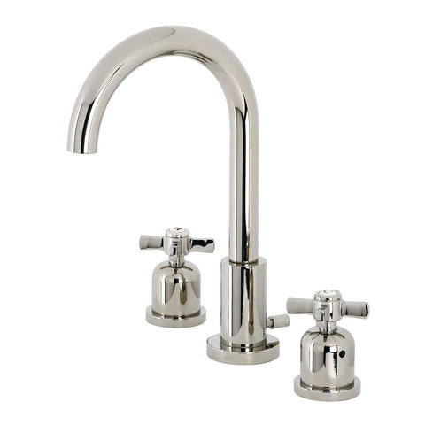 Kingston Brass FSC8929ZX Millennium Widespread Bathroom Faucet, 5-3/8 Inch in Spout Reach, Polished Nickel