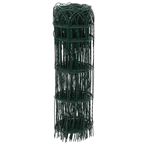vidaXL Garden Border Fence Barrier Metal Fencing Stockade Mesh Wire Line Lawn Orchard Hardware Accessories Powder-Coated Iron 32.8'x2.1'