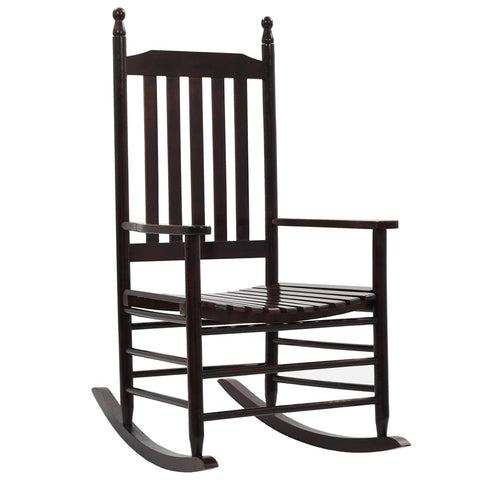 vidaXL Solid Hardwood Rocking Chair - Brown, Weather-Resistant, Comfort Design, Easy Assembly, Elegant Vintage Inspired Design for Indoor and Outdoor Use