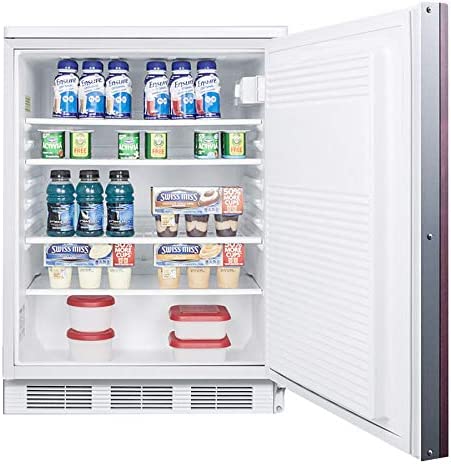 Summit Appliance FF7LWBIIF Accucold 24&#34; Wide Built-in Under-counter All-refrigerator, Factory Installed Lock, Automatic Defrost, Integrated Door Frame, 5.5 cu.f Capacity, Adjustable Thermostat