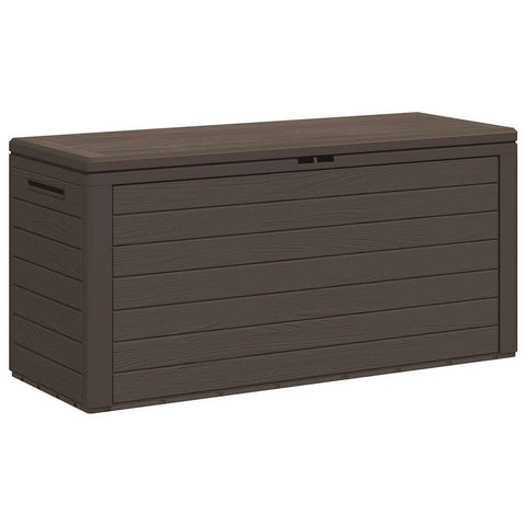 vidaXL Outdoor Storage Box 76.6 Gal Deck Box, UV-Resistant Polypropylene, Weatherproof Garden Cushion Chest for Patio & Tools, Brown, 45.7"x17.3"x21.7"