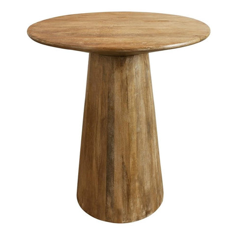 Moti Jay 36" Solid Wood Round Bar Table in Distressed Natural Finish