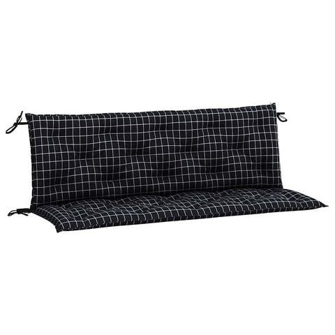 vidaXL Indoor/Outdoor Bench Cushions 2 pcs, Patio Loveseat Cushions, Porch Swing Seat Cushions, Non-Slip, Water-Repellent, Breathable, Resilient, Black Check Pattern 59.1"x19.7"x2.8" Oxford Fabric