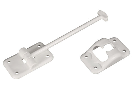 RV Designer E235 Entry Door Holder - T-Style RV Door Holder 6" White - Durable Plastic for Camper/RV Doors - Easy Install with Plunger & Screws - Top RV Accessories