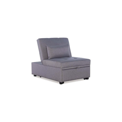 Powell Furniture Boone Convertible Sofa Bed Sofabed, 31.125"L x 43.75"W x 17.875"H, Gray