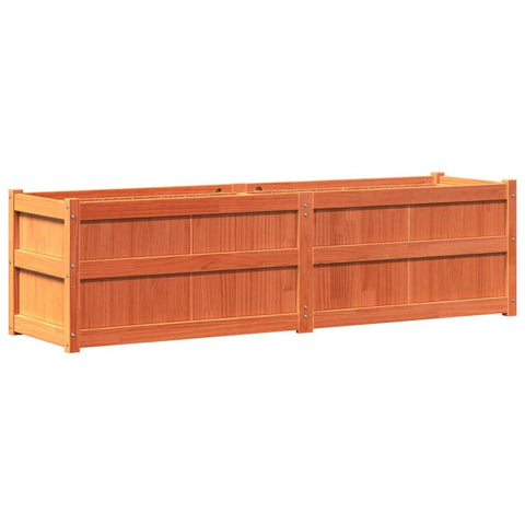 vidaXL Garden Planter Decorative Outdoor Flower Box - Wax Brown Solid Pine Wood, Ideal for Gardens, Balconies, Patios - 70.9"x19.7"x19.7"