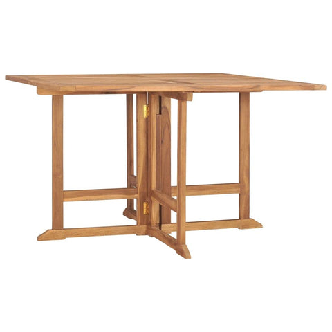 vidaXL Solid Teak Wood Folding Square Patio Dining Table, Weather-Resistant Garden Furniture with Smooth Sanded Finish, 43.3"x43.3"x29.5" Unfolded, 43.3"x29.5"x5.5" Folded