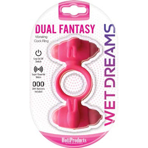 Hott Products Unlimited 70000: Wet Dreams Dual Fantasy Dual Cock Ring