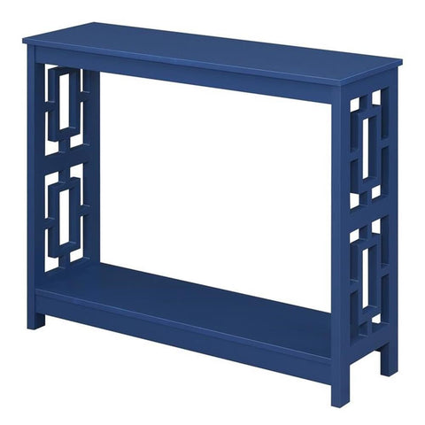 Convenience Concepts Town Square Console Table with Shelf, Cobalt Blue
