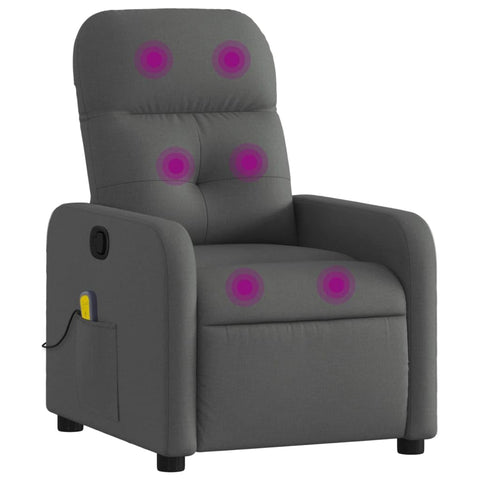 vidaXL Massage Recliner Chair Dark Gray
