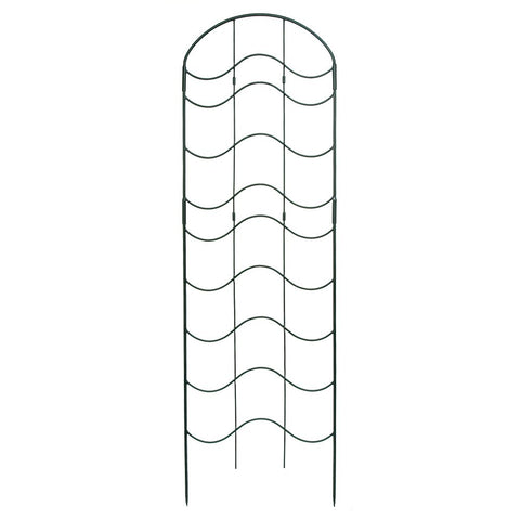 Achla Designs FT-16 Waves Wrought Iron Garden Lattice Trellis, Black