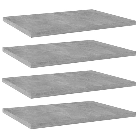 vidaXL Bookshelf Boards 4 Pcs, Floating Shelf with Invisible Mounting System, Display Wall Shelf Unit, Modern Style, Concrete Gray Engineered Wood