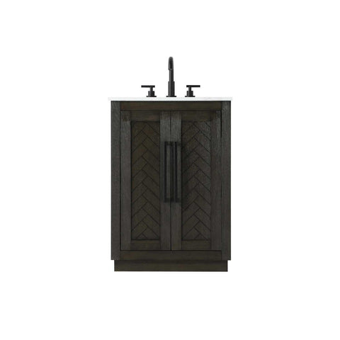 ELEGANT Kitchen and Bath 24 inch Single Bathroom Vanity in Chocolate Oak
