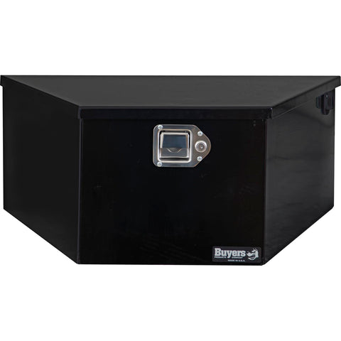 Buyers Products 1701283 A-Frame Steel Pump Box, Battery Box For Dump Trailers, Gloss Black, Made In The USA, Predrilled Holes For Cables, Dump Trailer Accessories