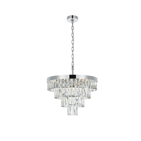 Elegant Lighting Josephine 20" Round Chandelier in Chrome