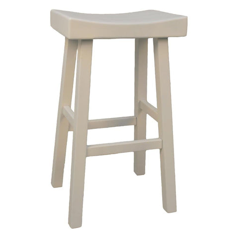 Carolina Chair & Table 30" Barstool with Comfortable Square Saddle Seat - Multi-Step Finish Slim Frame Solid Wooden Classic Stools - Modern Furniture for Living Room, Counter, Office (Antique White)