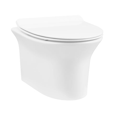 Swiss Madison SM-WT470 Cascade Wall Mounted Elongated Toilet Bowl Only - Seat Included - White