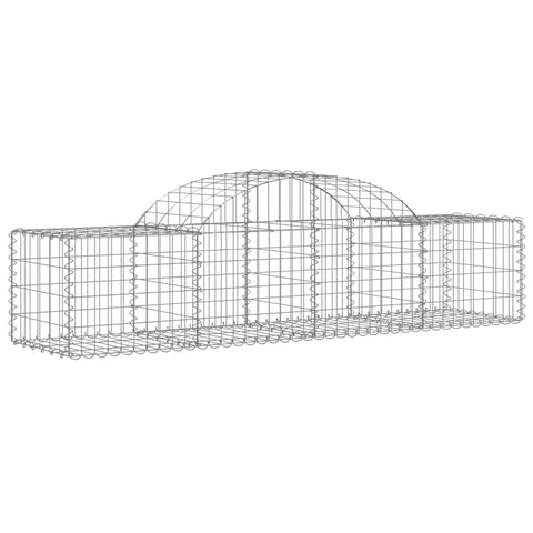 vidaXL Arched Gabion Basket of Galvanized Iron - Durable and -Proof Gabion Cage with Strengthened Hooks, Easy-Use Design, Ideal for Patio, Backyard, Front Yard Decorations - Silver