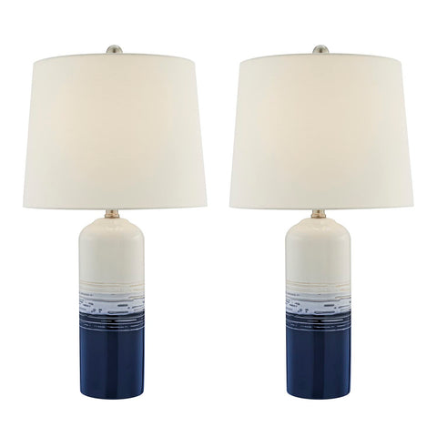 Lite Source Heaton 24 1/4" Blue White Ceramic Table Lamps Set of 2
