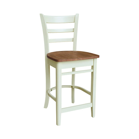 IC INTERNATIONAL CONCEPTS 36" Solid Wood Round Pedestal Counter Height Table with 4 Stools - Multi-Color