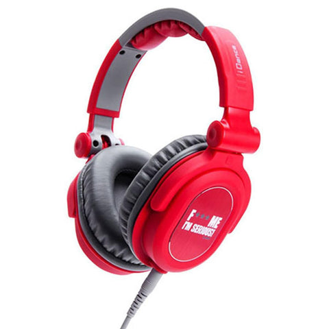 IDANCE Full-Range Headphones for iPhone/iPad/iPod, 15Hz-20KHz Frequency, 40ohms Impedance, 3.5mm Plug Adapter, Red/Gray