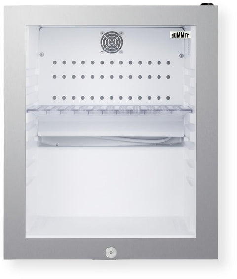 Summit 16" Wide Compact Minibar, 0.9 Cu. Ft, Glass Door, Countertop Refrigerator (Left Hand Door)