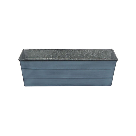 ACHLA Designs Galvanized Steel Flower Box Planter, Nantucket Blue, Medium
