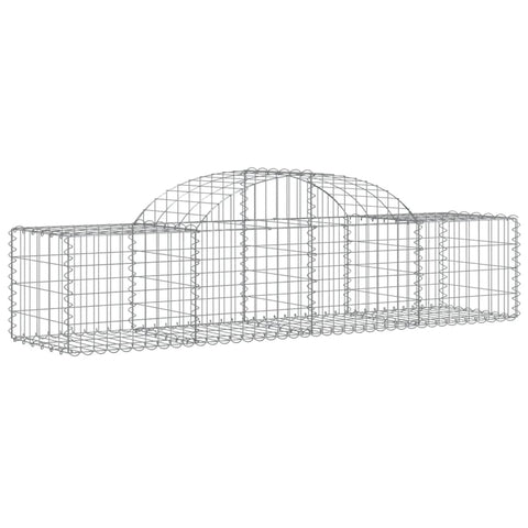 vidaXL Gabion Basket 2 Pcs, Arched Gabion Basket for Outdoor Garden Patio Balcony, Outdoor Garden Gabion Retaining Wall, Galvanized Iron