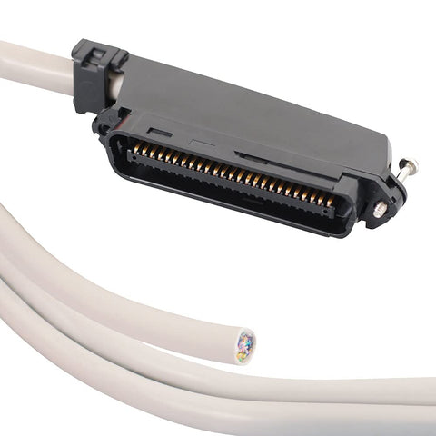 ICC Male to Open-End 25-Pair Telco Cable 10ft - Cat3 24AWG, 100% Solid Pure Copper, Gray Riser CMR Cable with 90-Degree 50-Pin Telco Connector for Voice and Low Data PBX Applications, 10 Feet