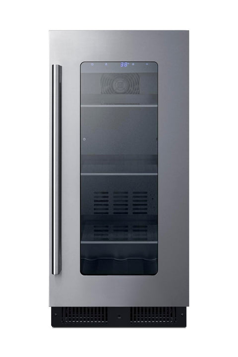 Summit 15” Beverage Center, 2.6 cu.ft. Capacity, ADA Compliant, Stainless Steel & Glass- ALBV15