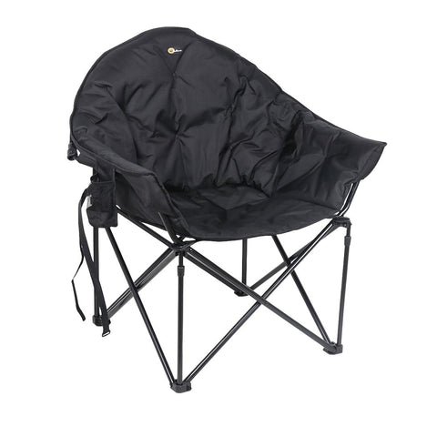 Faulkner Camping Chair Big Dog 49570H, Bucket Chair, 300 Pound Weight Capacity, Foldable, Black, 3/4 Inch Steel Tubing with Polyester Padding/Polyester Fabric, Without Headrest, with Carry Bag