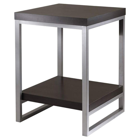 Oakestry Jared Occasional End Table Espresso Featuring an Elegant Modern Design with Sturdy Construction and Spacious Top Surface Ideal for Living Room Bedroom or Hallway Convenient Storage