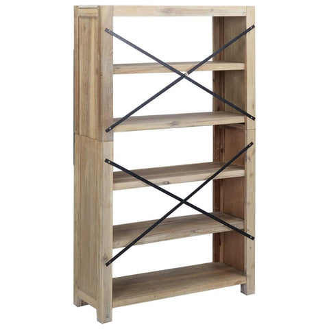 Oakestry 5-Tier Bookcase 31.5 in.x11.8 in.x55.1 in. Solid Wood Acacia Premium Contemporary Organizer