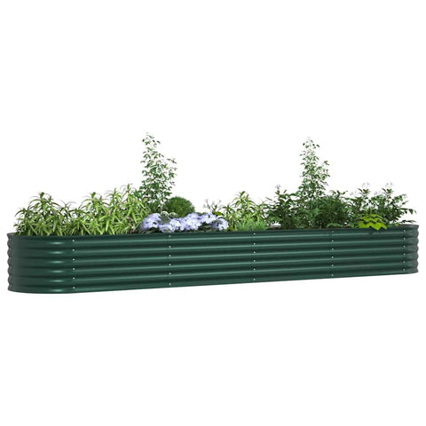 vidaXL Modern Green Oval Galvanized Steel Planter for Outdoor Use Spacious 157.5 in Length Ideal Plants and Gardening Durable Design Stylish Decor Garden Yard & Patio Metal Planters Boxes Plant